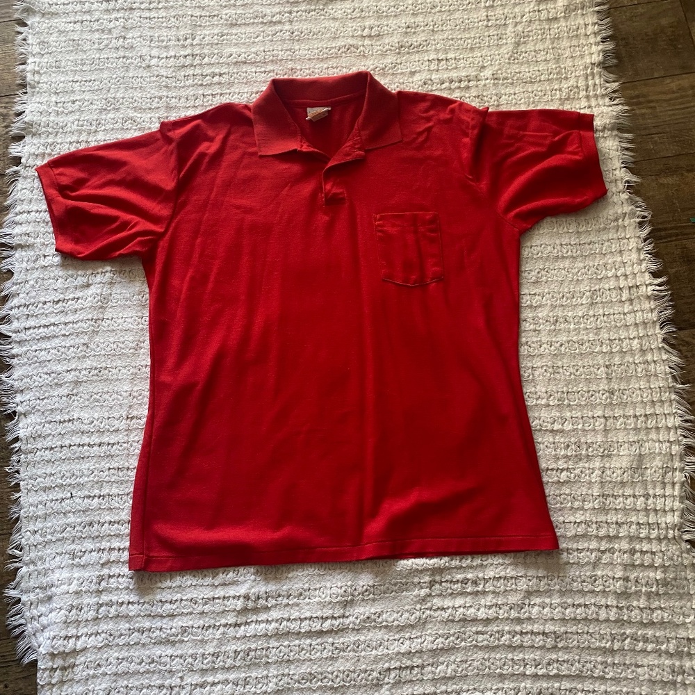 Saddlebrook Red Mens Polo Short Sleeve Shirt with Front Pocket Size XXL